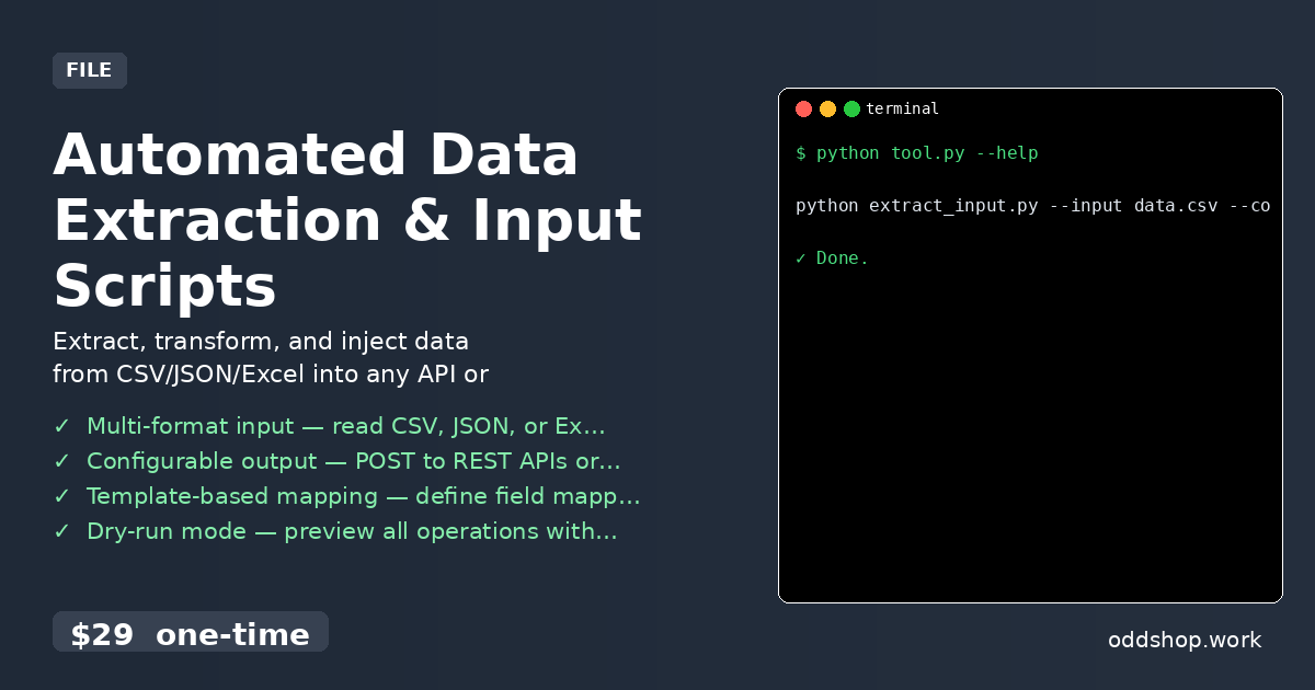 Automated Data Extraction & Input Scripts