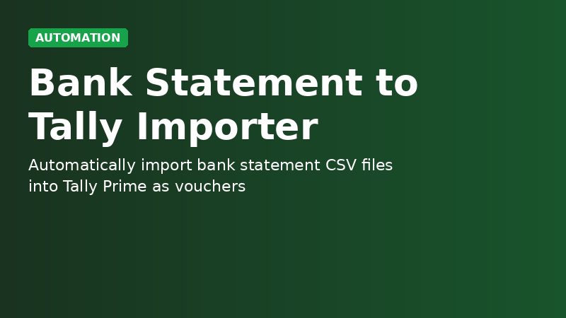 Bank Statement to Tally Importer demo