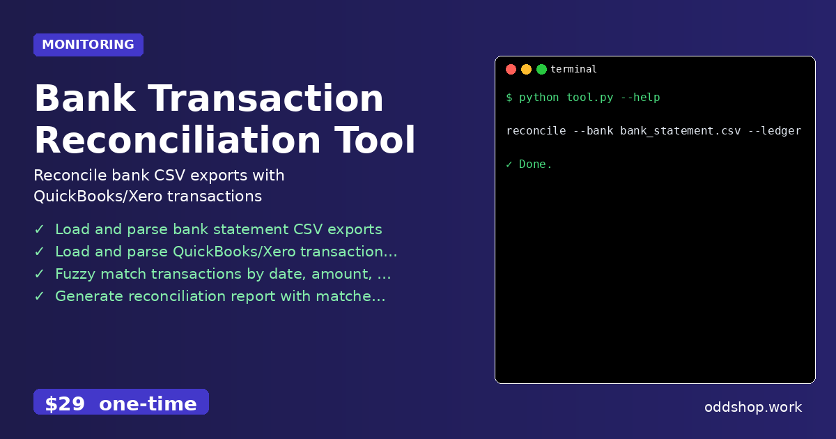 Bank Transaction Reconciliation Tool