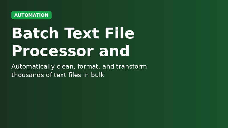 Batch Text File Processor and Cleaner demo