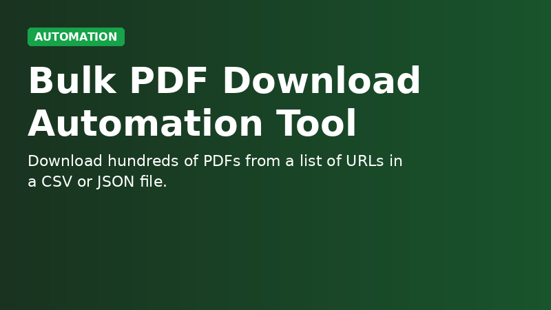 Bulk PDF Download Automation Tool demo