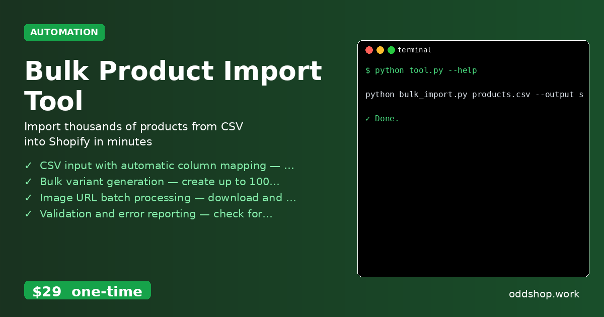Bulk Product Import Tool