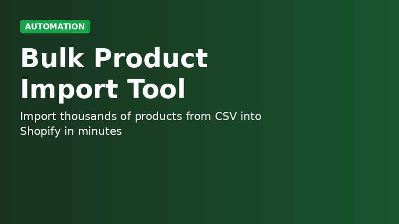Bulk Product Import Tool demo