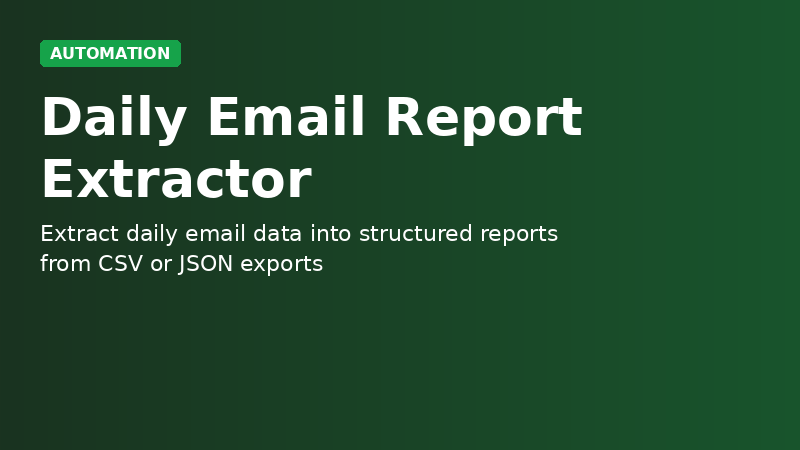 Daily Email Report Extractor demo