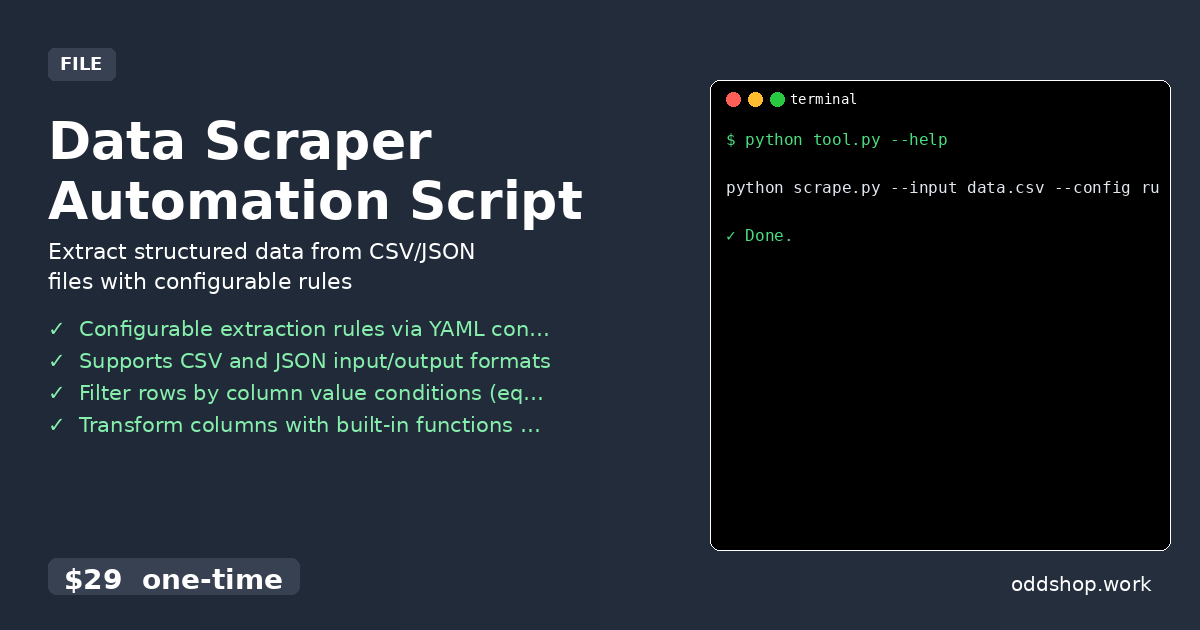 Data Scraper Automation Script