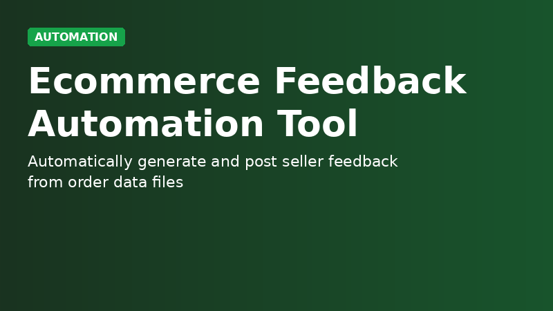 Ecommerce Feedback Automation Tool demo