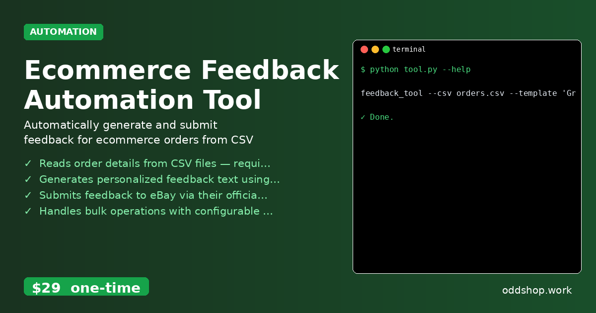Ecommerce Feedback Automation Tool