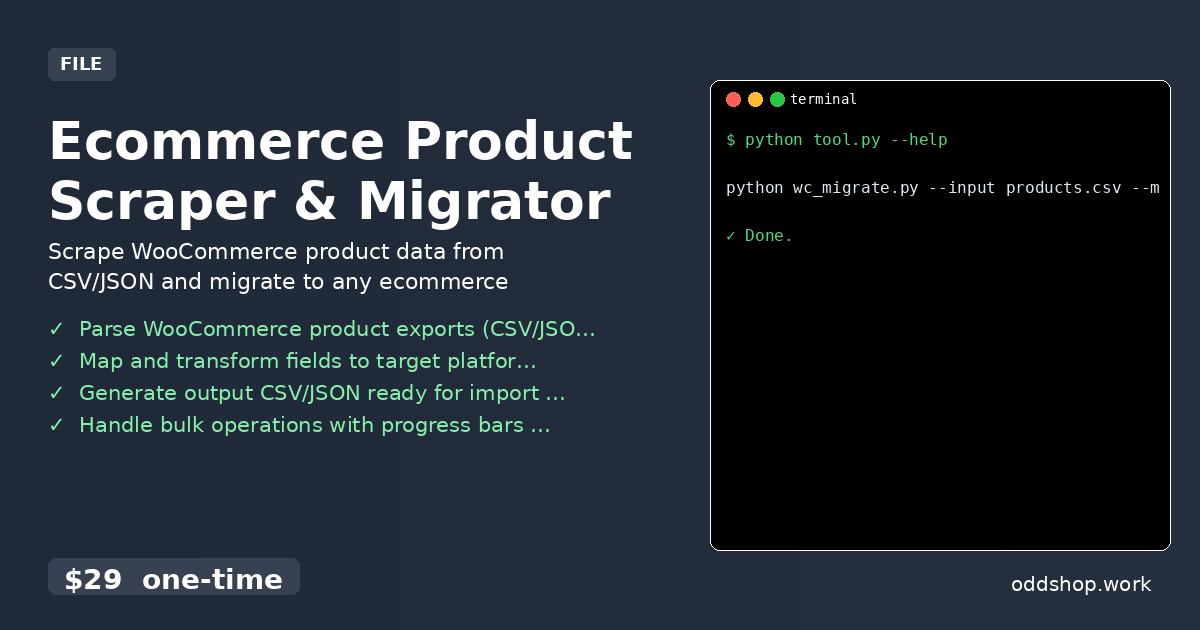 Ecommerce Product Scraper & Migrator