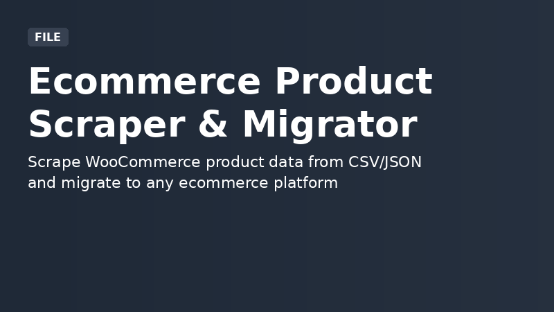 Ecommerce Product Scraper & Migrator demo