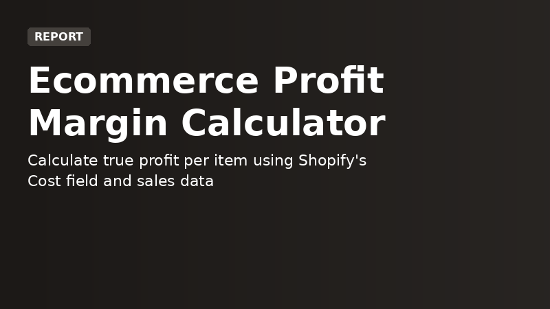 Ecommerce Profit Margin Calculator demo