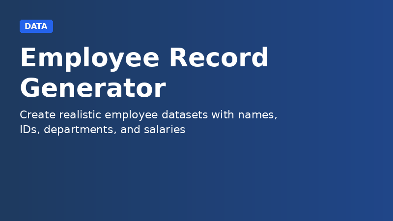 Employee Record Generator demo