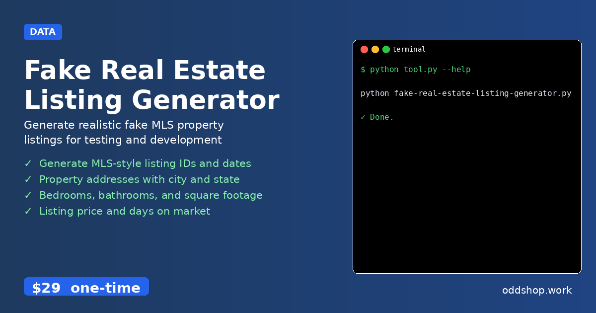 Fake Real Estate Listing Generator