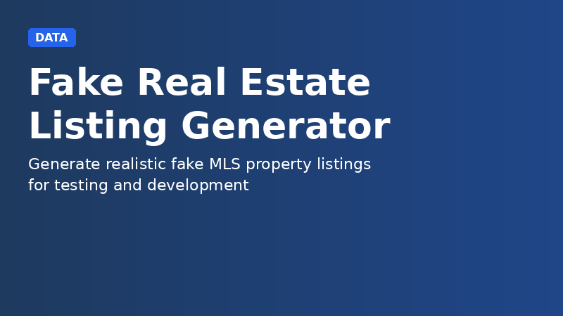 Fake Real Estate Listing Generator demo