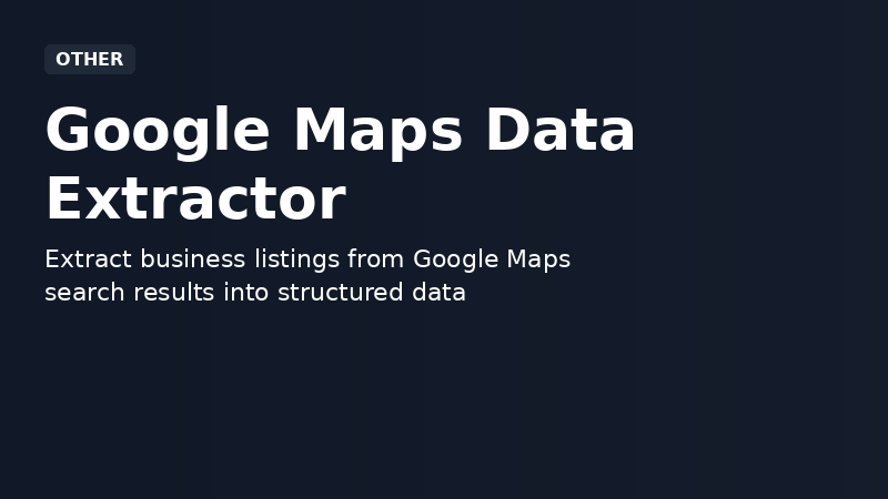 Google Maps Data Extractor demo