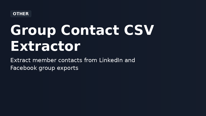 Group Contact CSV Extractor demo