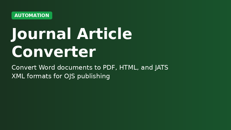 Journal Article Converter demo