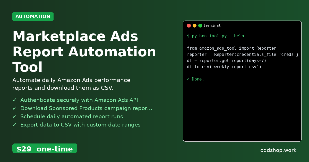 Marketplace Ads Report Automation Tool