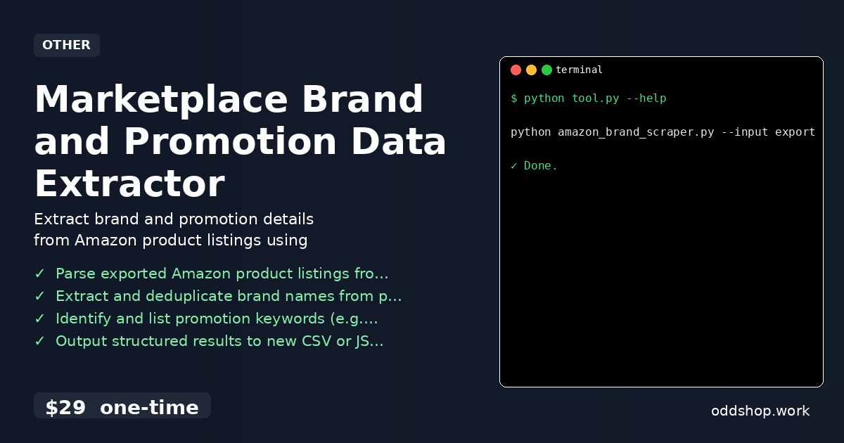 Marketplace Brand and Promotion Data Extractor