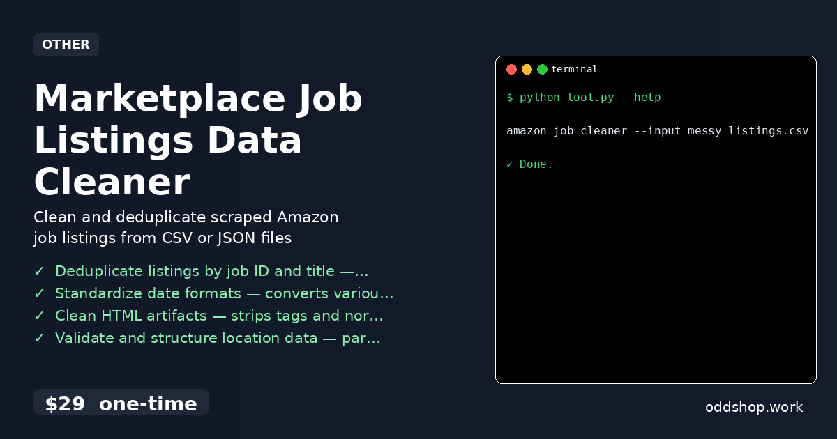 Marketplace Job Listings Data Cleaner