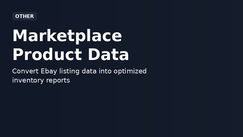 Marketplace Product Data Processor demo