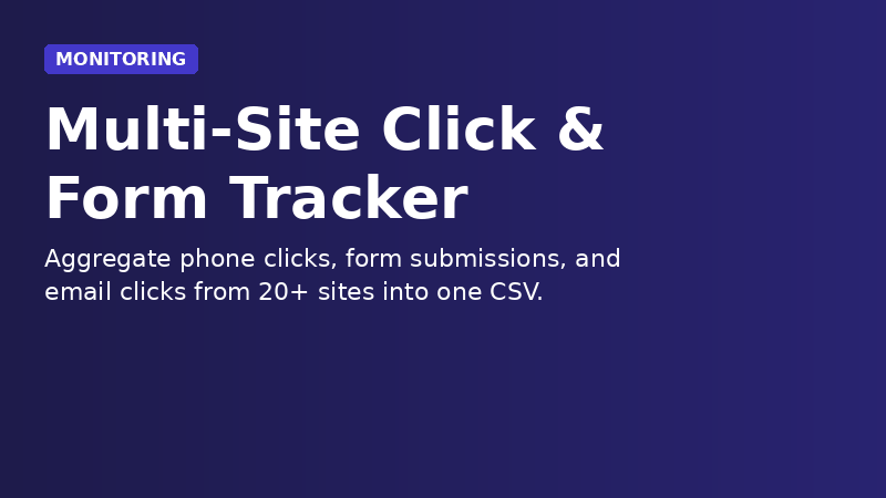 Multi-Site Click & Form Tracker demo