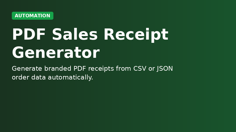 PDF Sales Receipt Generator demo