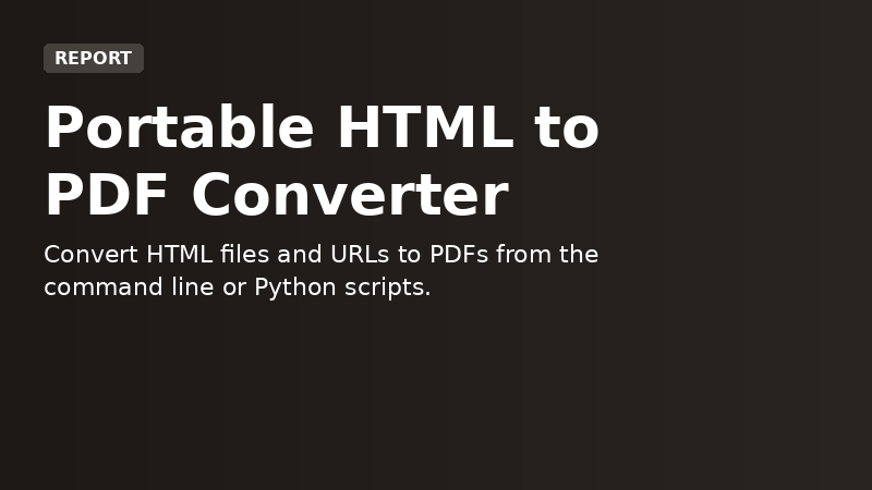 Portable HTML to PDF Converter demo