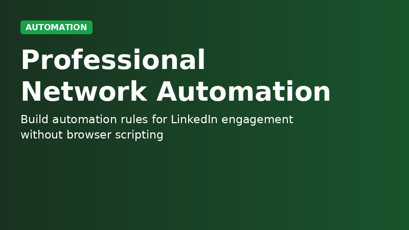 Professional Network Automation Rule Builder demo
