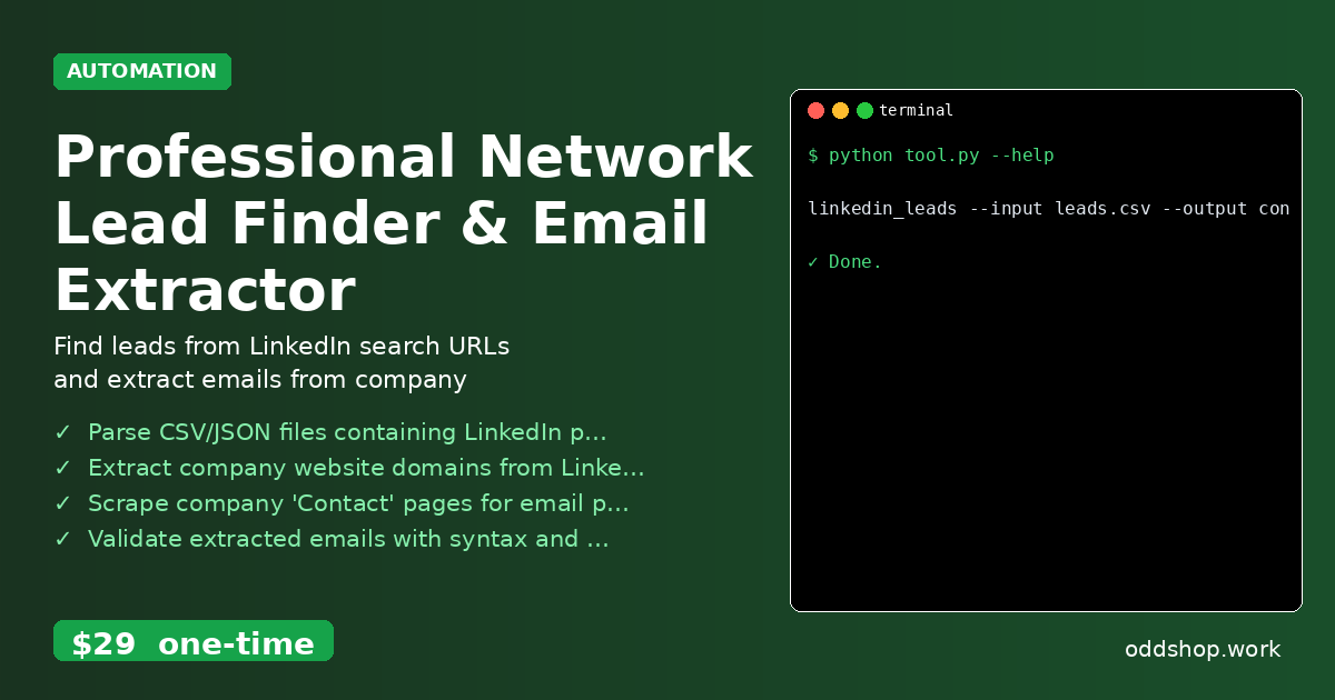 Professional Network Lead Finder & Email Extractor
