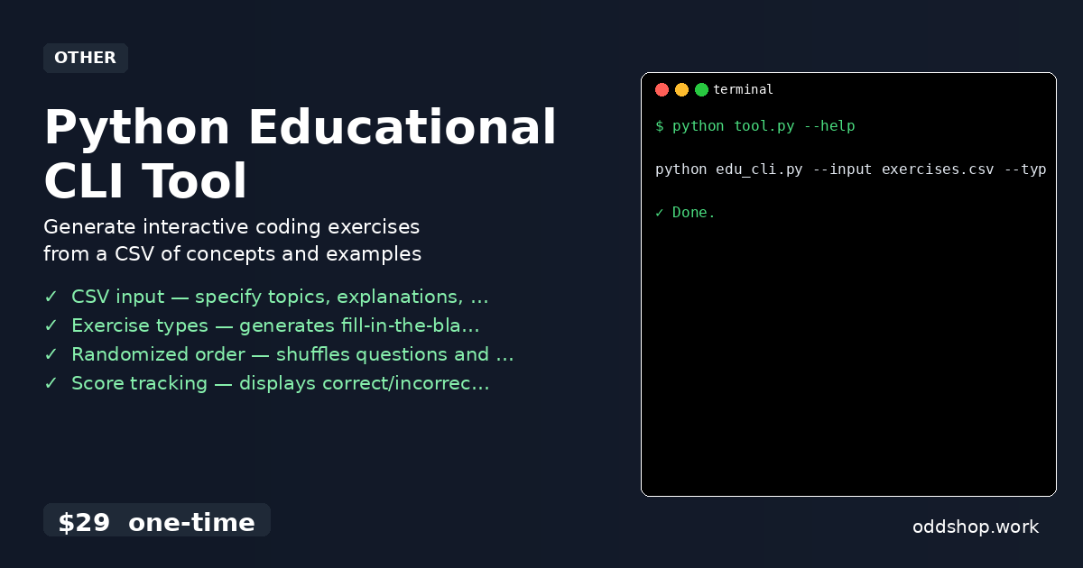 Python Educational CLI Tool