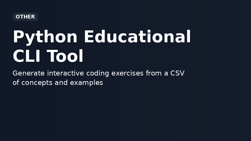 Python Educational CLI Tool demo
