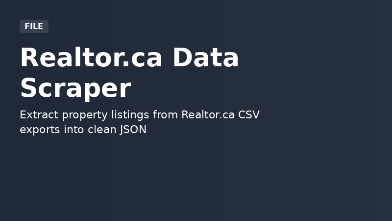 Realtor.ca Data Scraper demo