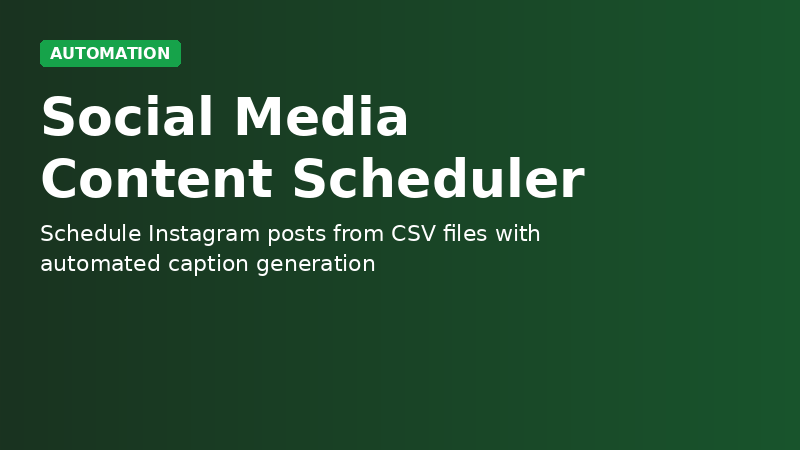 Social Media Content Scheduler demo