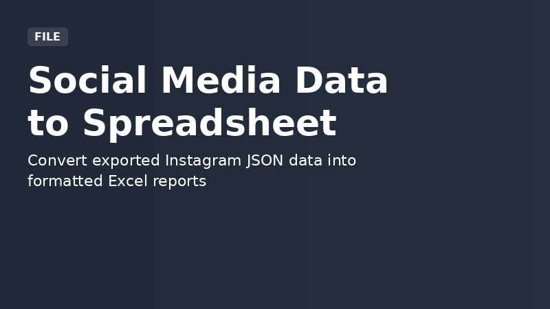 Social Media Data to Spreadsheet Exporter demo