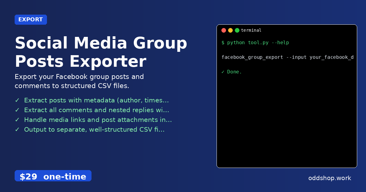 Social Media Group Posts Exporter