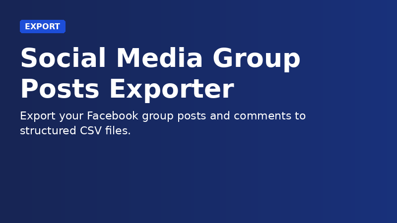 Social Media Group Posts Exporter demo