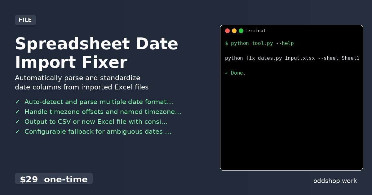 Spreadsheet Date Import Fixer