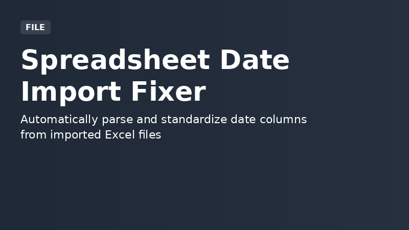 Spreadsheet Date Import Fixer demo