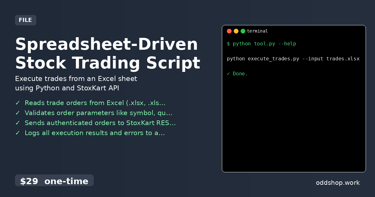 Spreadsheet-Driven Stock Trading Script