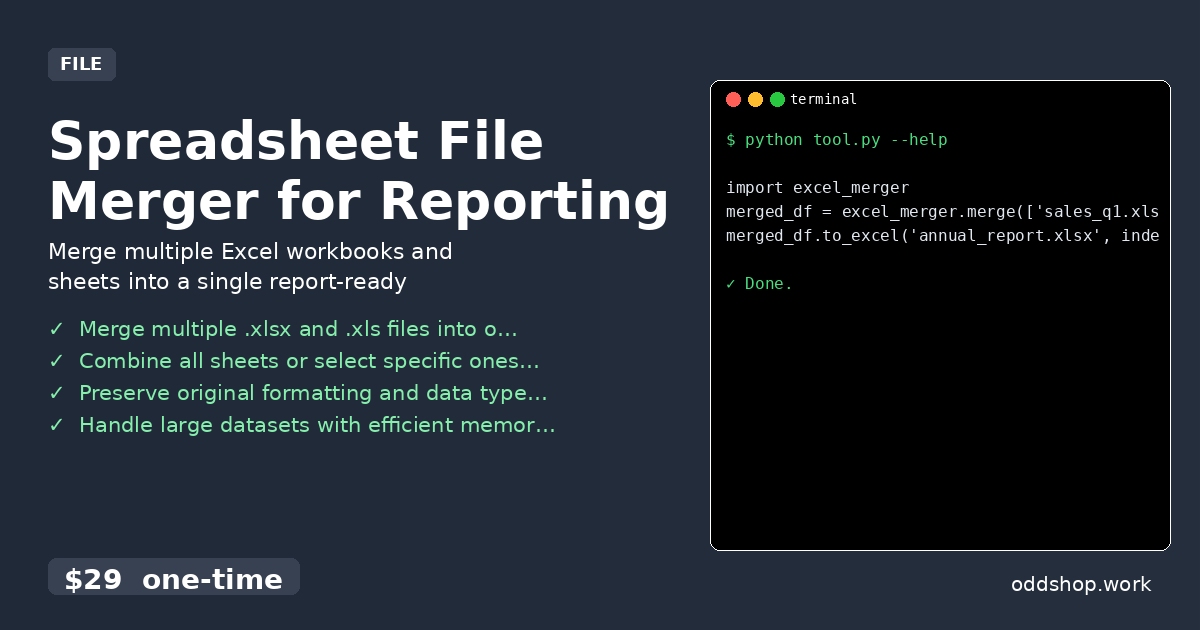 Spreadsheet File Merger for Reporting
