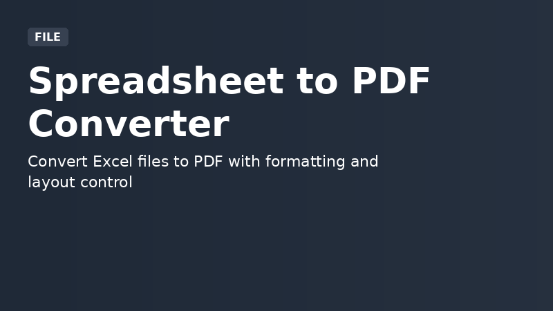 Spreadsheet to PDF Converter demo