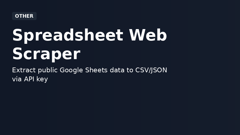 Spreadsheet Web Scraper demo