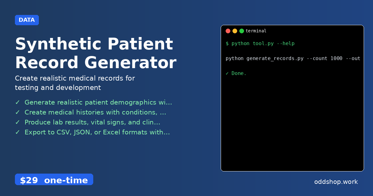Synthetic Patient Record Generator