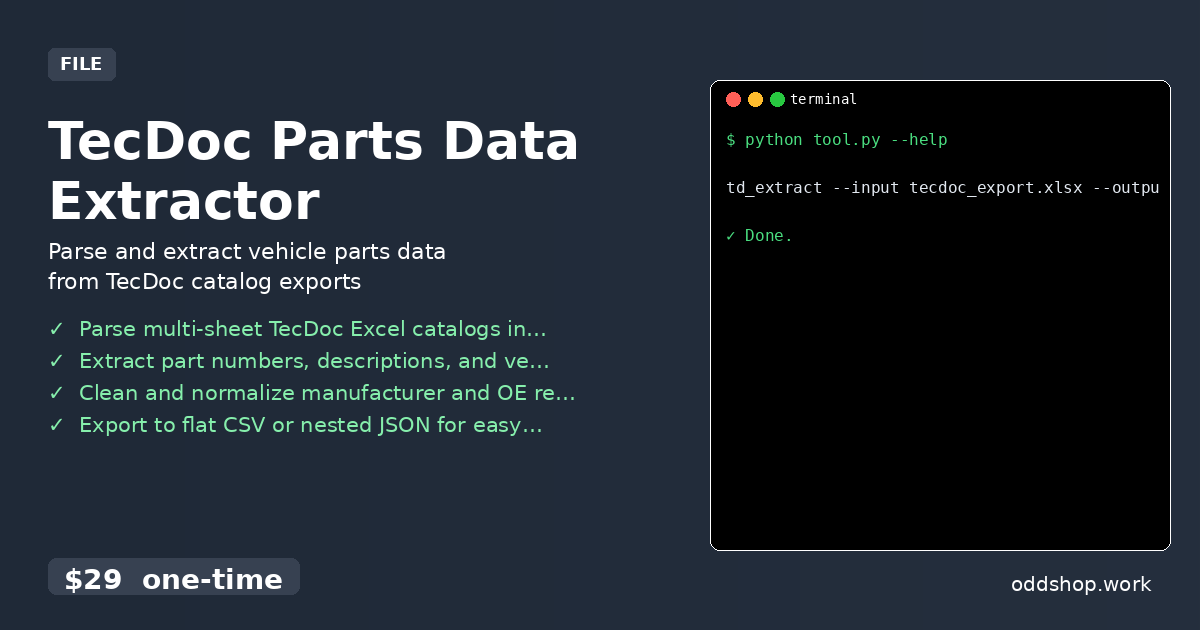 TecDoc Parts Data Extractor