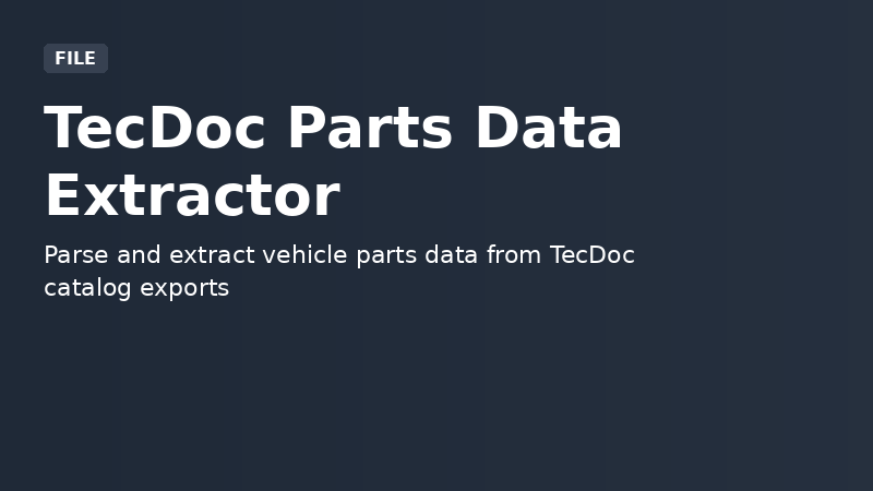TecDoc Parts Data Extractor demo