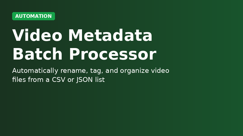 Video Metadata Batch Processor demo